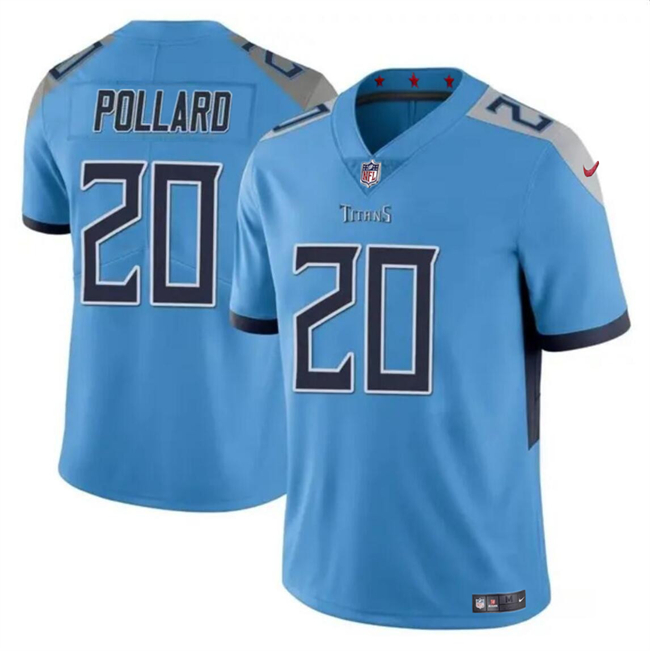 Youth Tennessee Titans #20 Tony Pollard Blue Vapor Limited Football Stitched Jersey